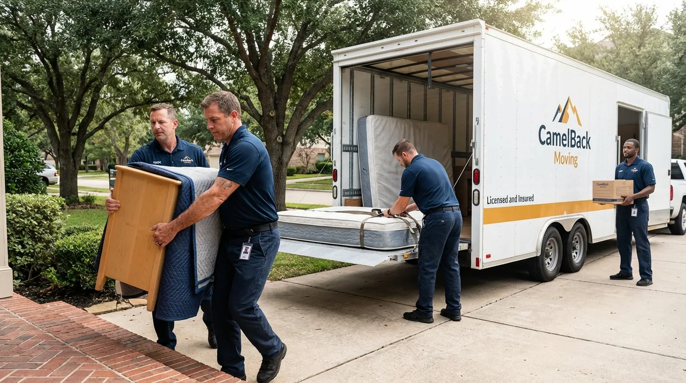 Crew loading residential truck for cross-state move from Polson, MT
